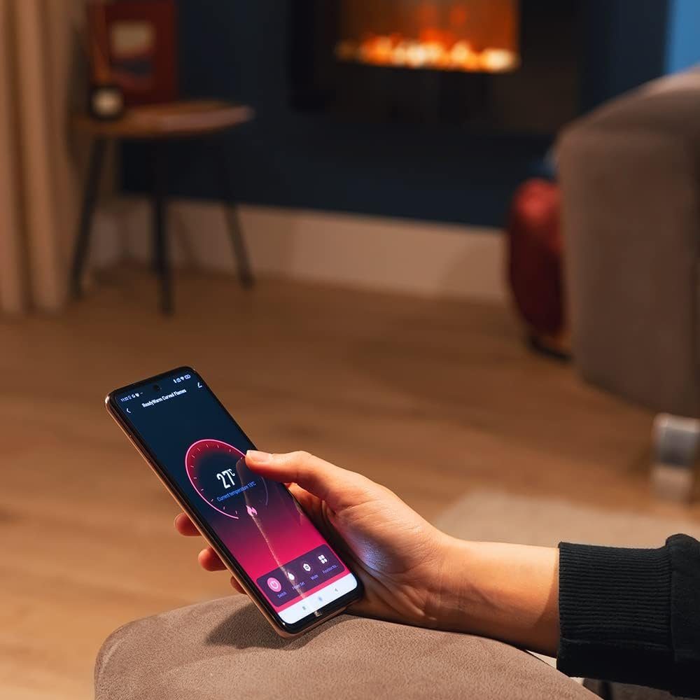 DOTMALL Elektrokamin Dekorativer Wandkamin Ready Warm 2650 Curved Flames,Größe 26