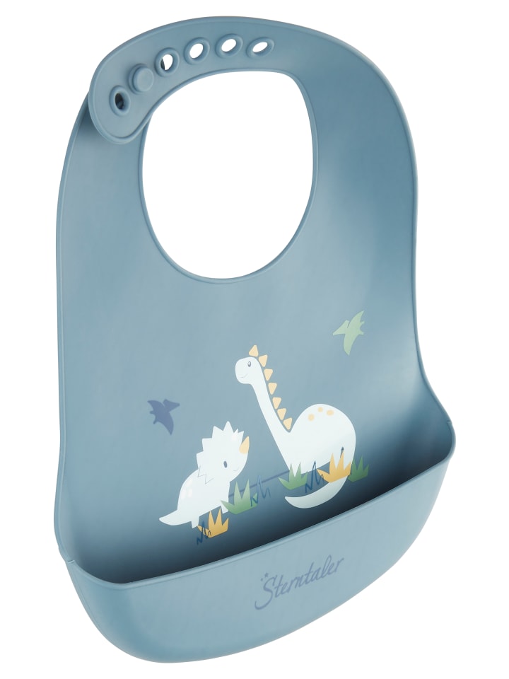 Sterntaler Silikon Lätzchen DINO Rexi in mittelblau günstig kaufen onesize