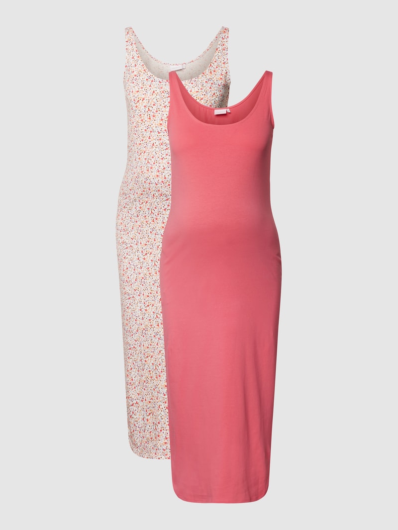 Knielanges Umstands-Kleid mit floralem Allover-Muster in pink