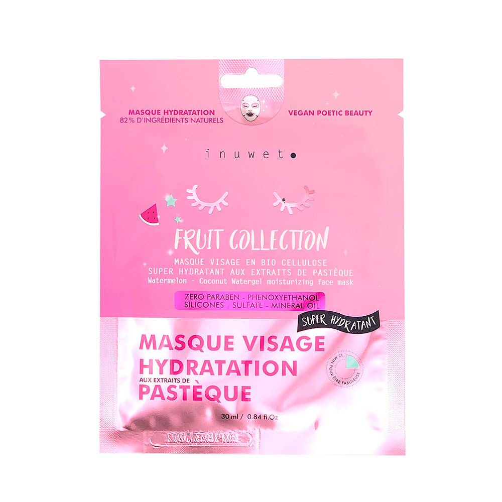 Inuwet MASQUE VISAGE HYDRATANT - PASTEQUE, BIOCELLULOSE Masque visage