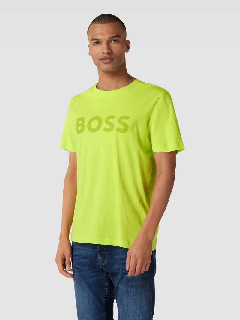 T-Shirt mit Logo-Print in neon grün
