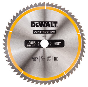 DeWalt Zubehör DT1960-QZ Kreissägeblatt 305 x 30 x 60T ATB -5°