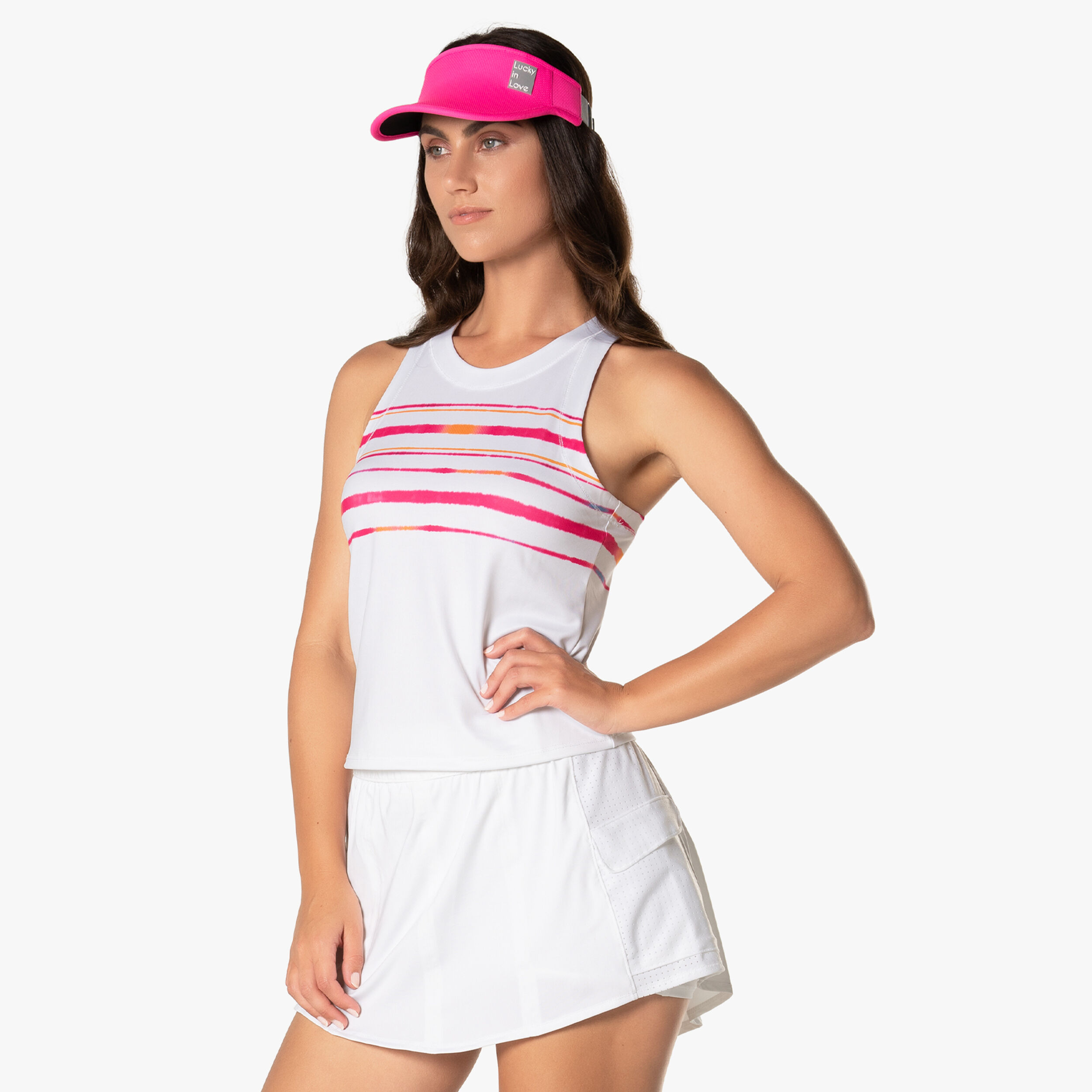 Shock N' Awe Tank-Top Damen - Weiß, Koralle