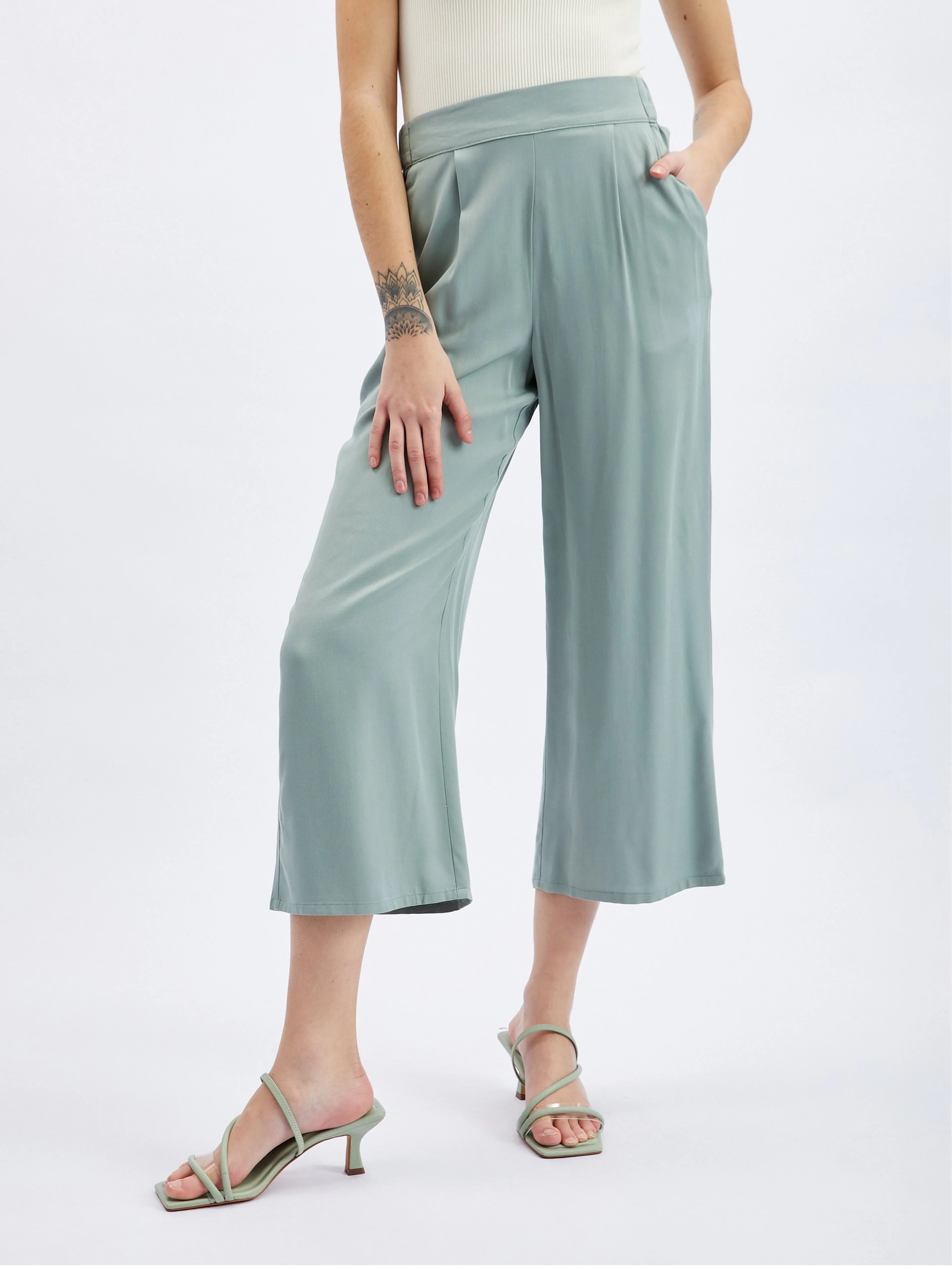 Hellgrüne weite Hose für Damen ORSAY