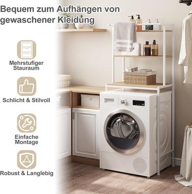 EUGAD Mehrzweckregal, 1-tlg., Waschmaschinenregal, WC Regal, Metall Holzwerkstoff
