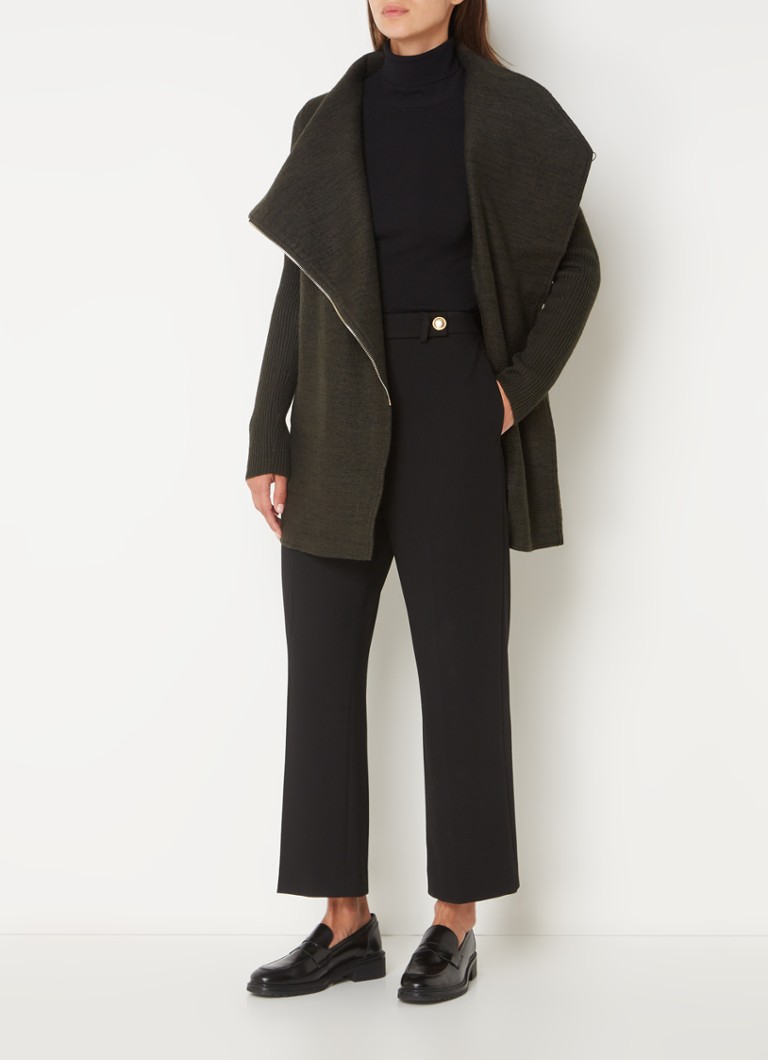 Phase Eight Byanca fine knitted wool blend coat with zipper detail