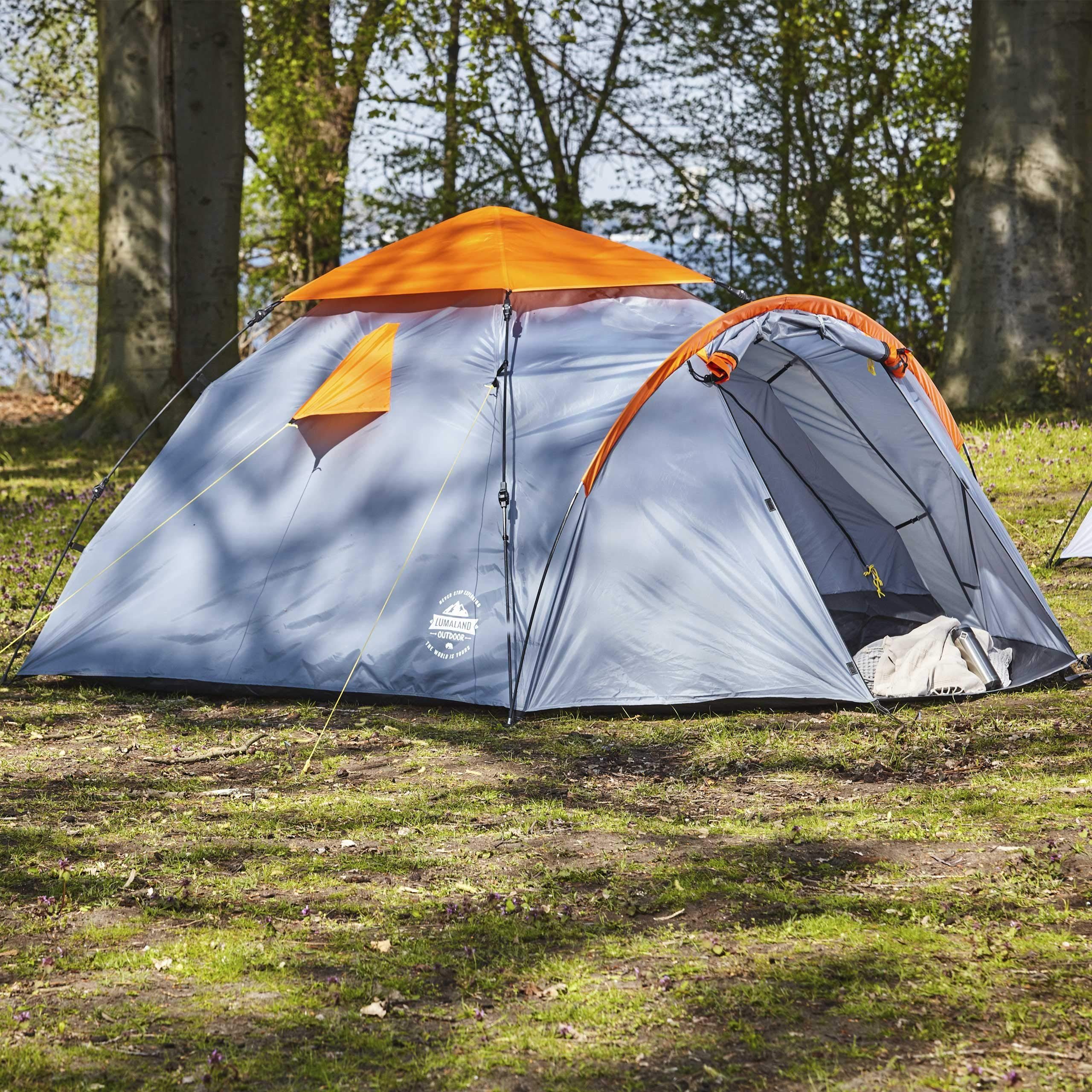 Lumaland Wurfzelt Pop Up Familienzelt Quick Up Aufbau in weniger als 2 Minuten, Personen: 3, wasserdicht Camping 220x220x130