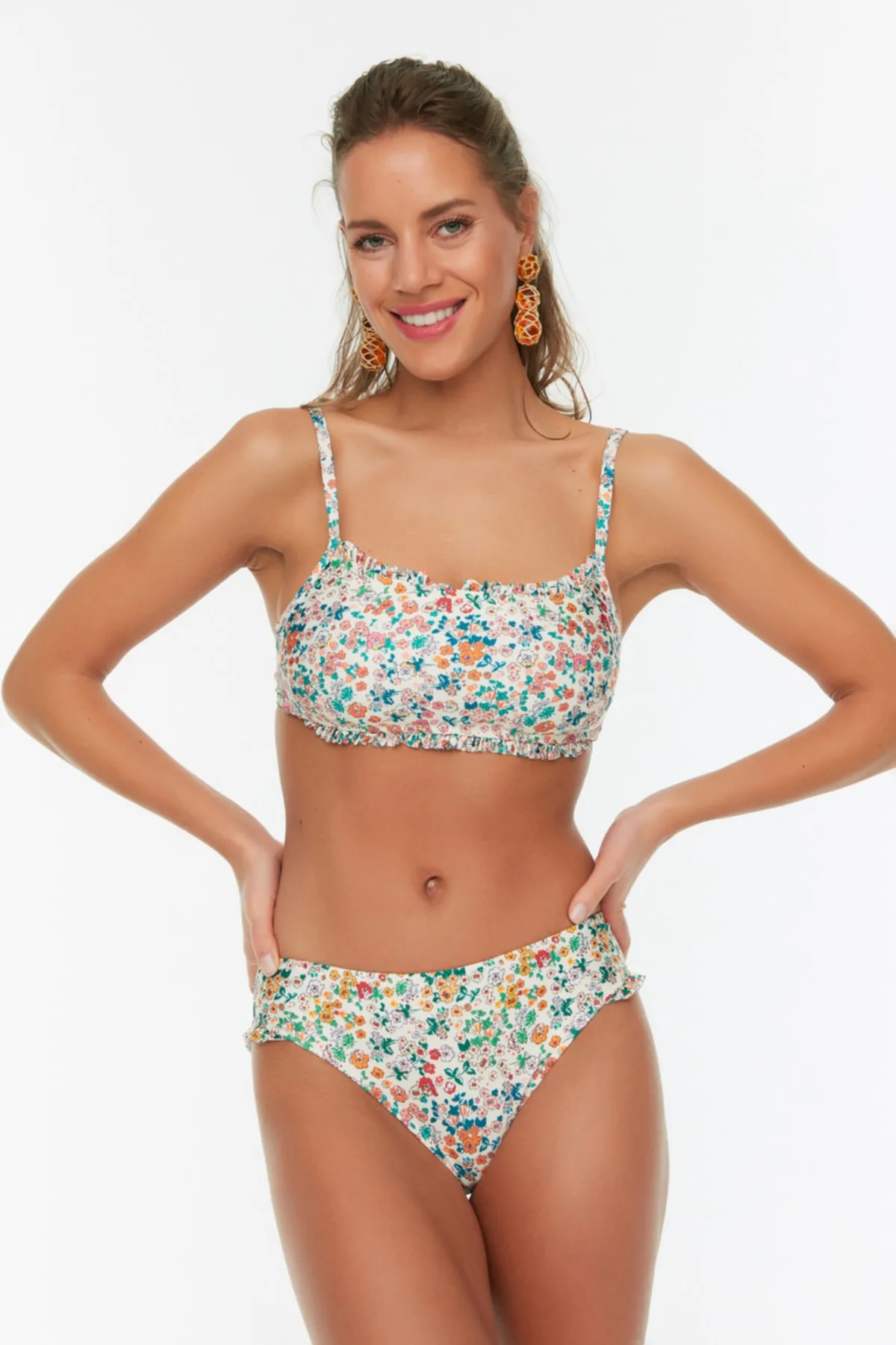 Trendyol Collection  Bikini-Set - Mehrfarbig - Geblümt