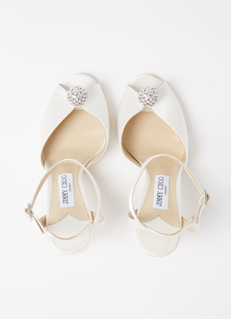 Jimmy Choo Sacora satenske sandale s detaljima od cirkona