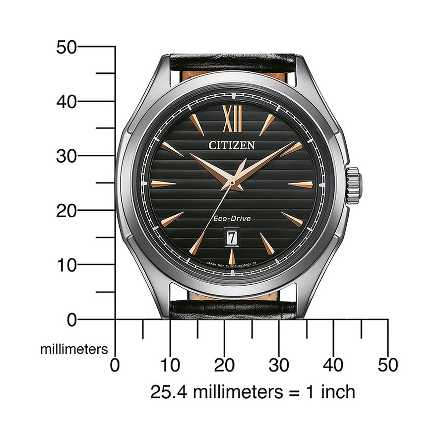 Citizen Herrenuhr Leder Eco Drive