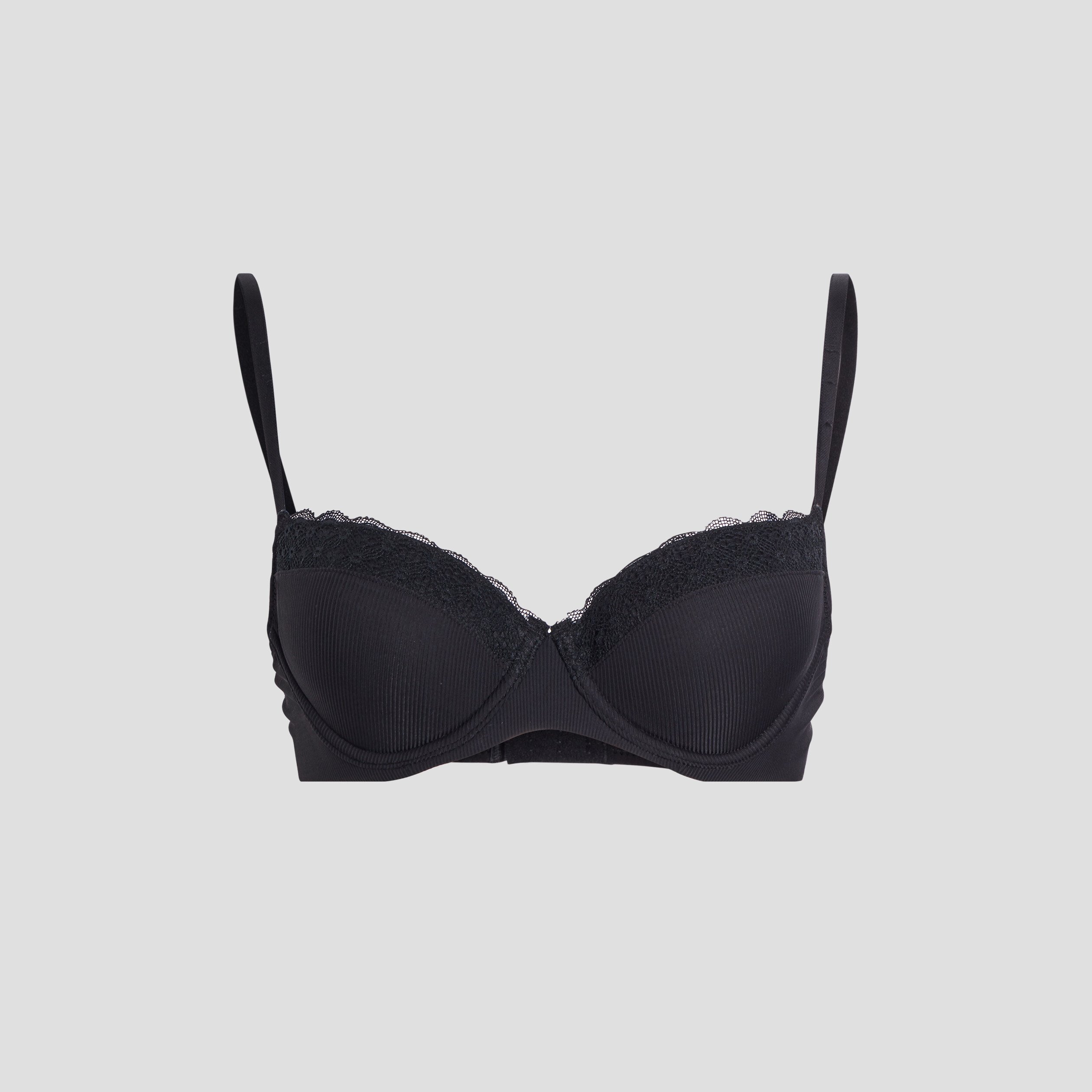 Soutien-gorge corbeille micro dentelle noir femme | La Halle