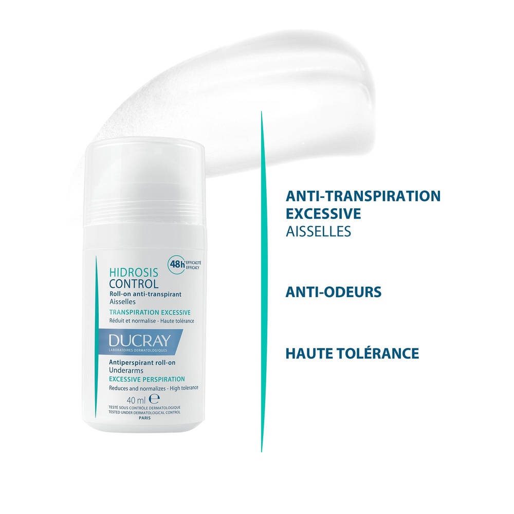 Ducray Hidrosis Control déodorant roll-on aisselles 40ml Déodorant