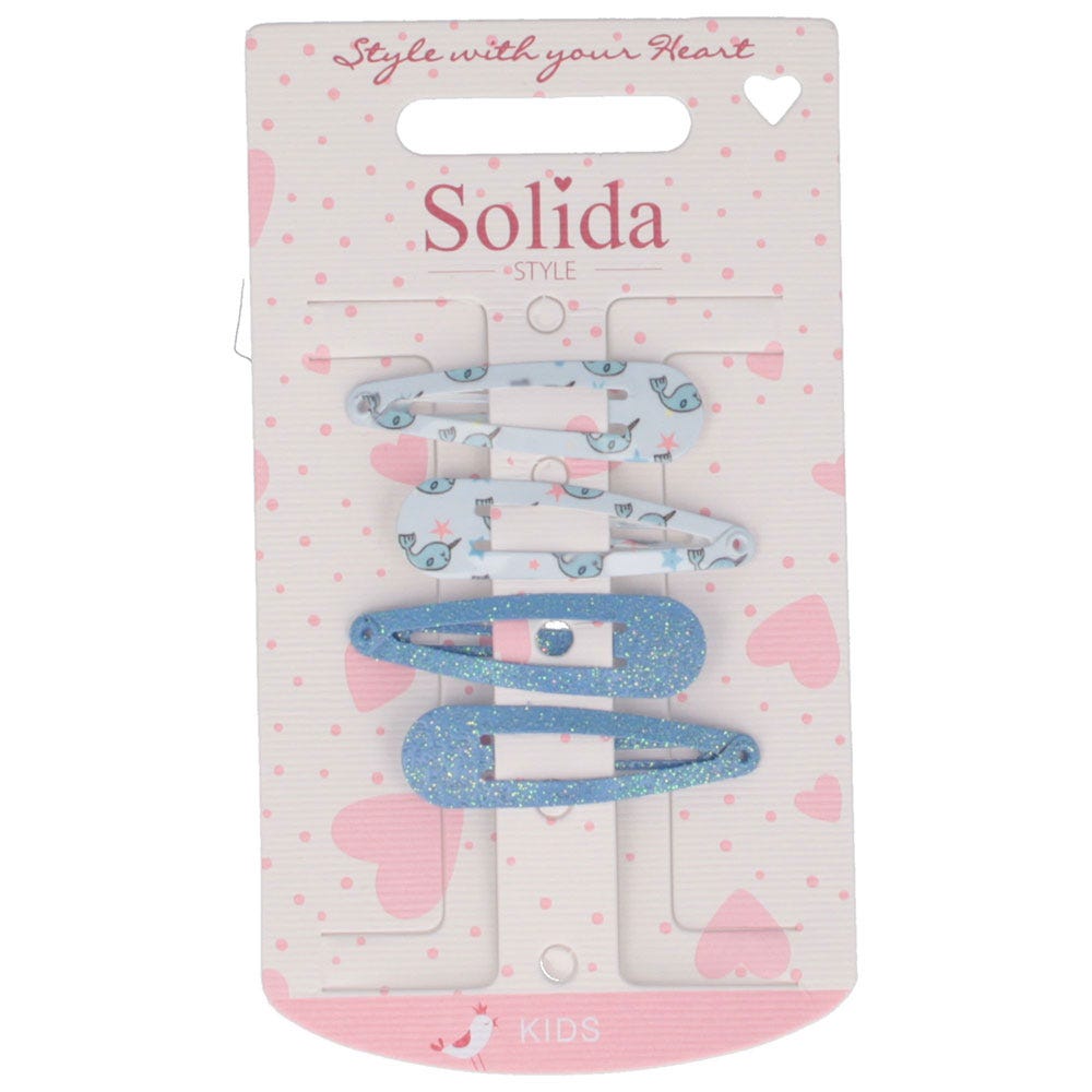 Solida Click-Clack Print/glitzer blau-weiss 4 Stk.