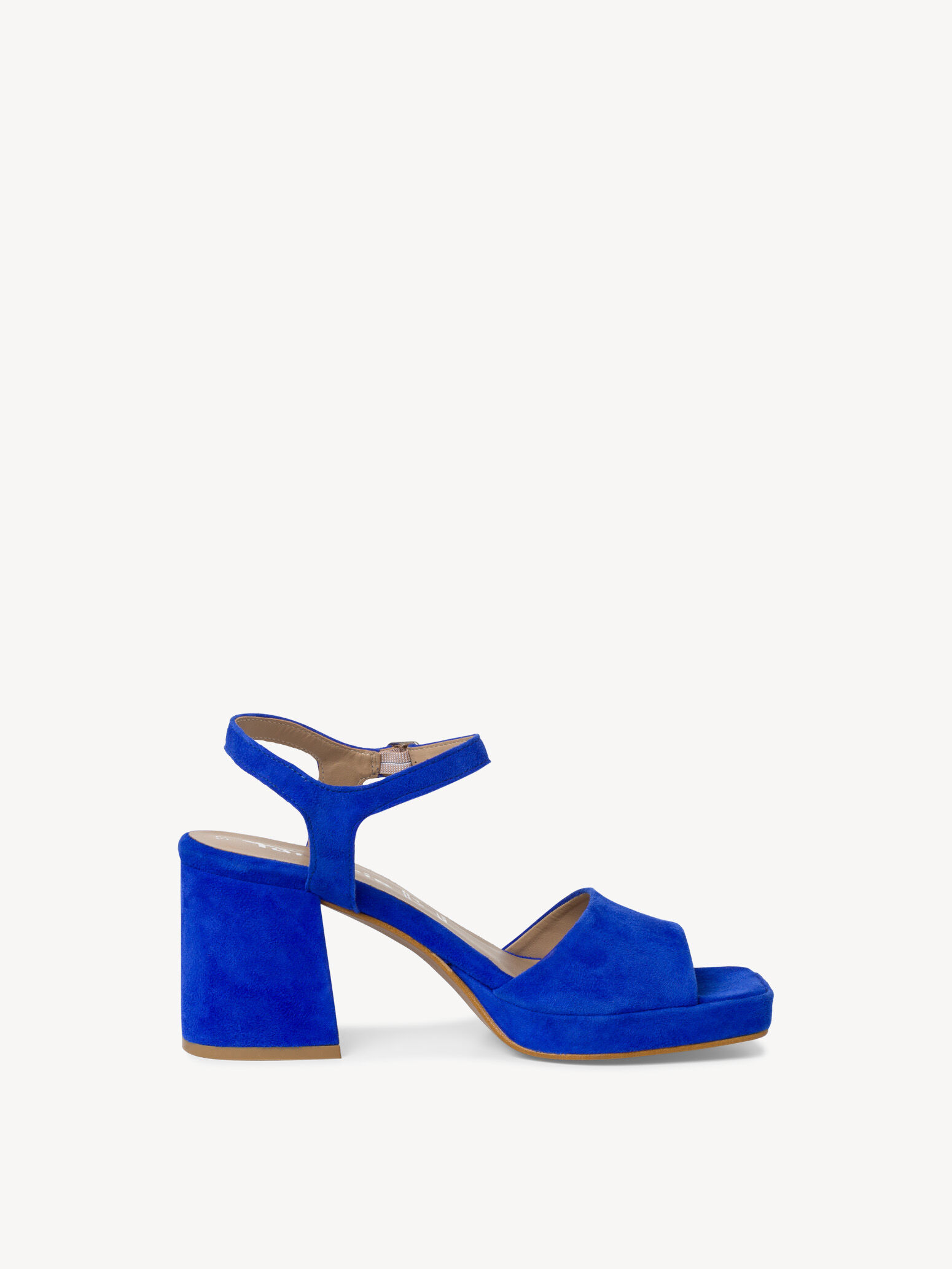 Sandale à talon en cuir - bleu