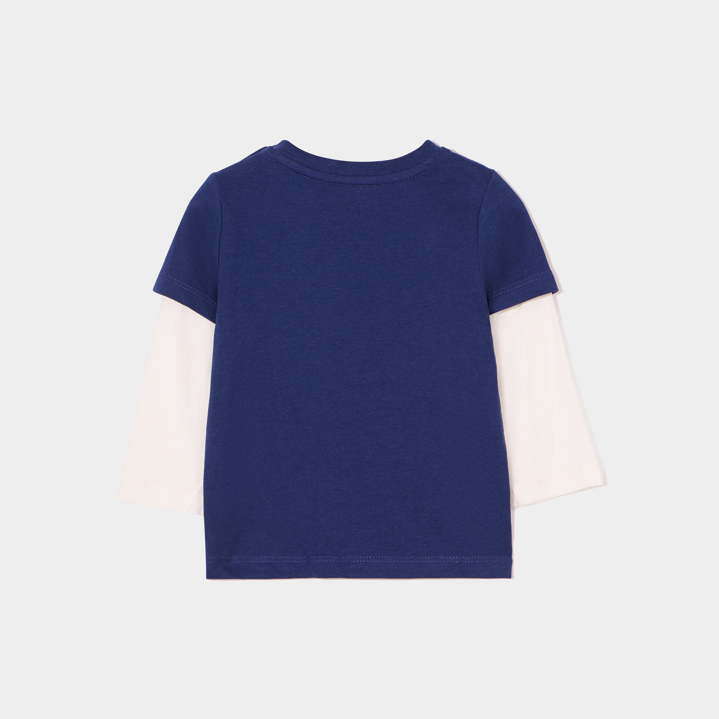 T-shirt boutonné manches longues Creeks bleu marine bébé garçon | La Halle