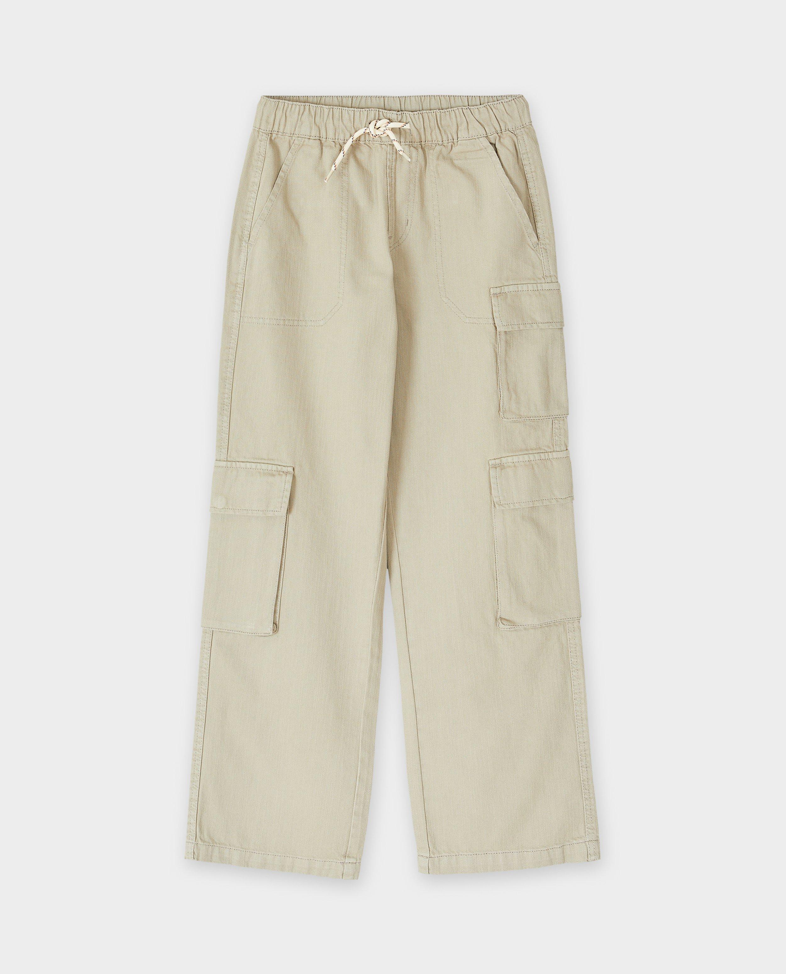 Pantaloni Waiko cu buzunare laterale, croială lejeră gri