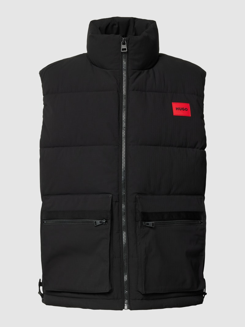 Steppweste mit Label-Patch Modell 'Baltino' in schwarz