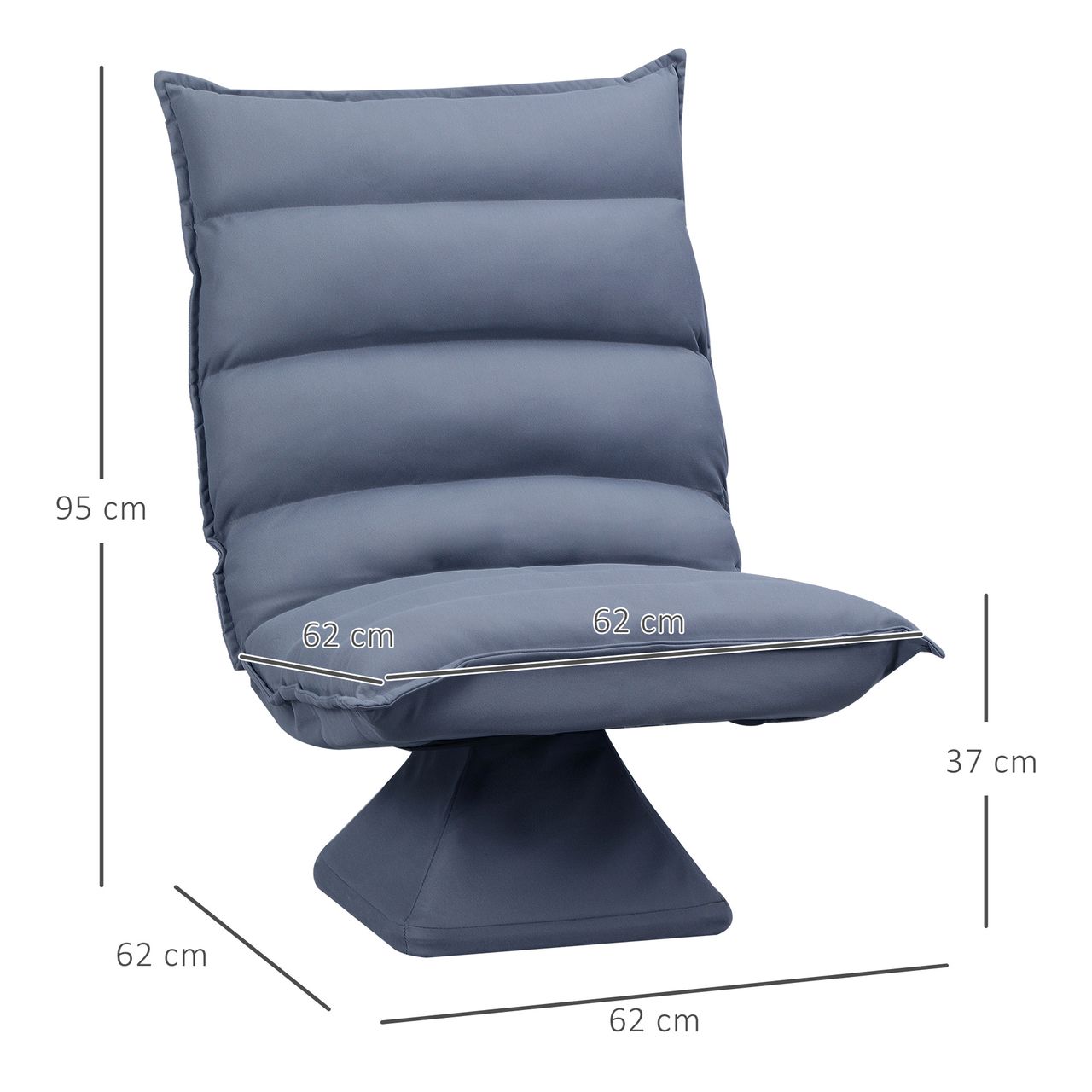 HOMCOM Bodensofa Bodenstuhl mit Verstellbarer Lehne, Drehbarer Meditationsstuhl