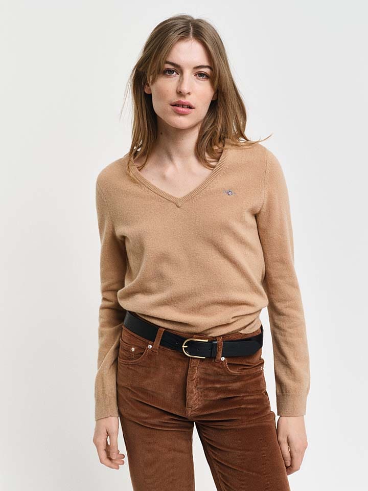 Gant Wollpullover in Camel günstig kaufen