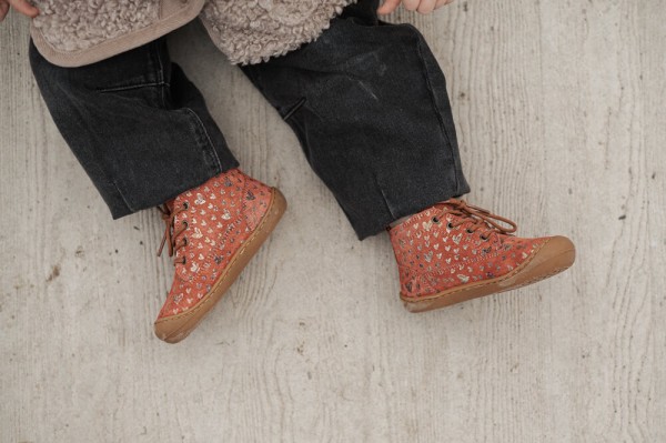 Develab ~ MidCut Schnürschuh Winter ~ Pink Hearts