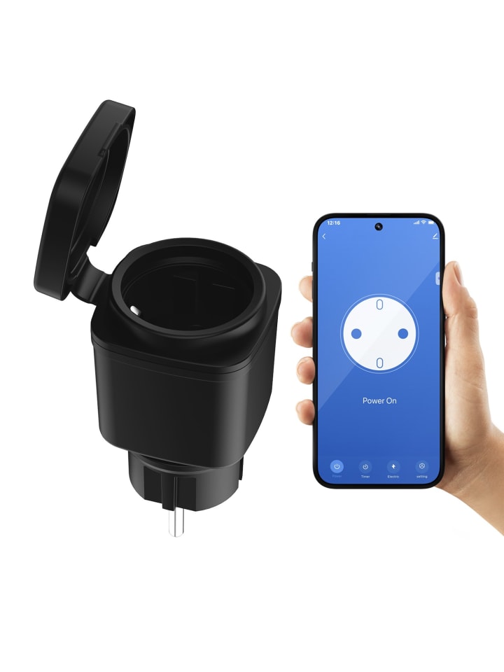 XCOAST Smart WLAN Aussensteckdose in Schwarz günstig kaufen onesize