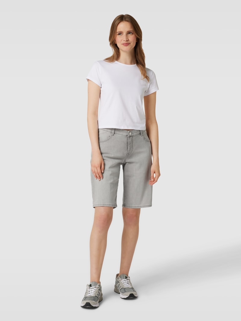 Bermuda mit fixierten Beinumschlägen Modell 'Shorty Summer' in hellgrau