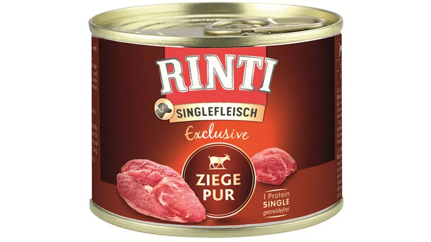 RINTI Hundenassfutter Singlefleisch Exclusive Ziege Pur 185 g