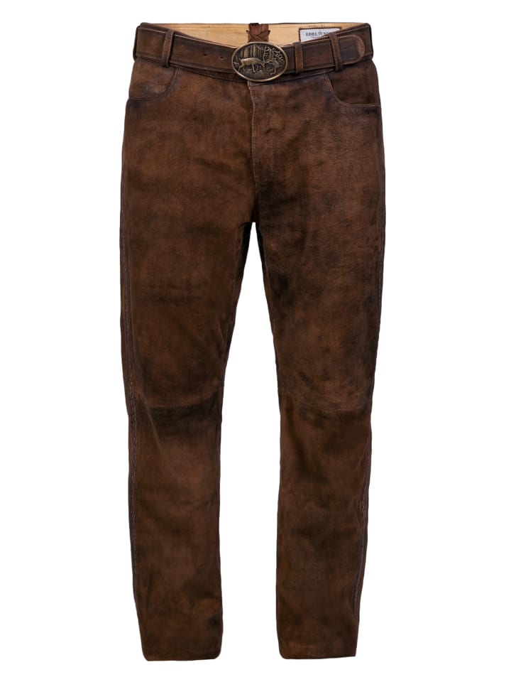 Edelnice Lederhose in dunkelbraun günstig kaufen