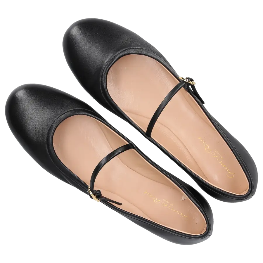 Gianvito Rossi - Riemchenballerinas CARLA Nappaleder - schwarz