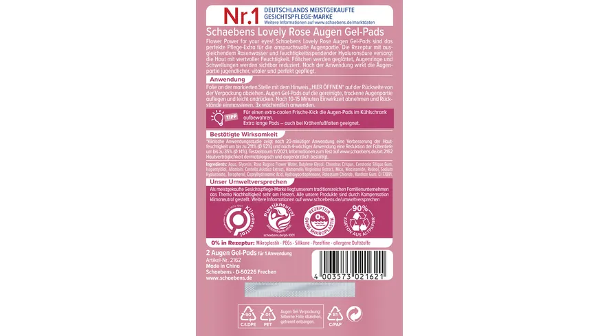 Schaebens Lovely Rose Augen Gel-Pads