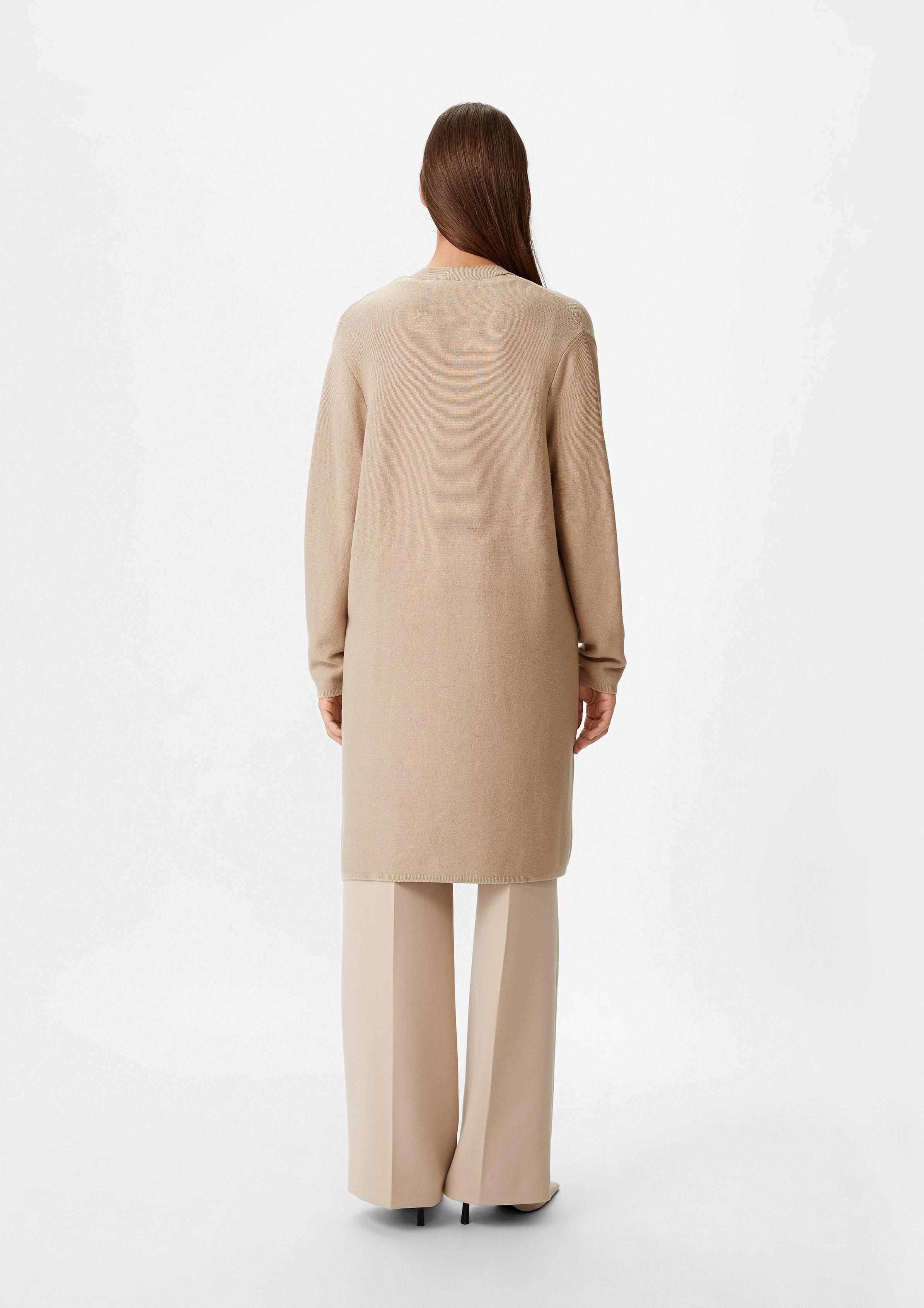 Long-Cardigan aus Viskosemix - beige