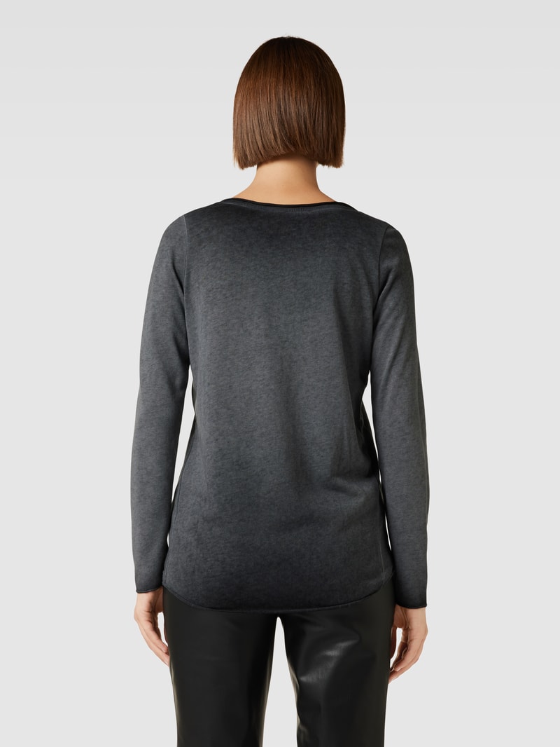 Longsleeve mit Label-Applikation in dunkelgrau