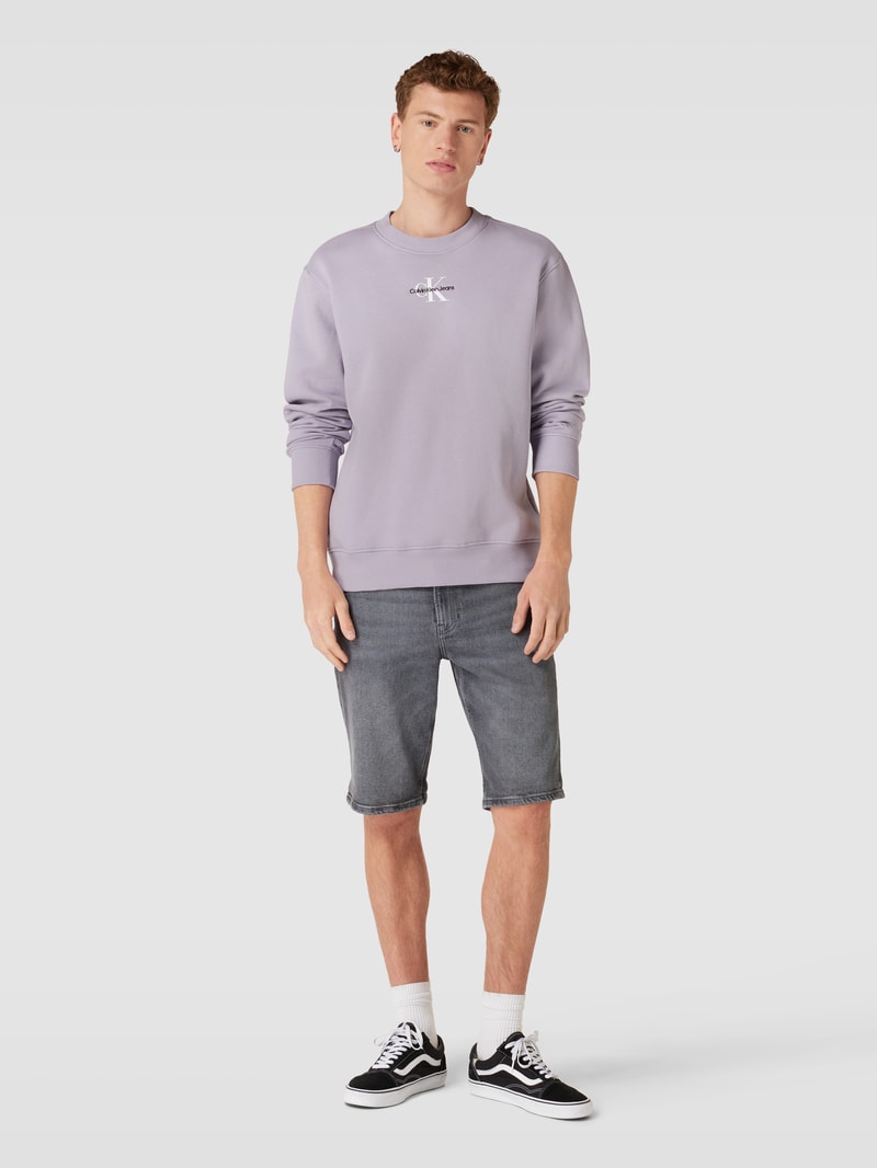 Sweatshirt mit Label-Detail in lavendel