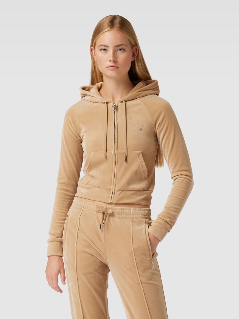 Sweatjacke mit Ziersteinbesatz Modell 'MADISON' in beige