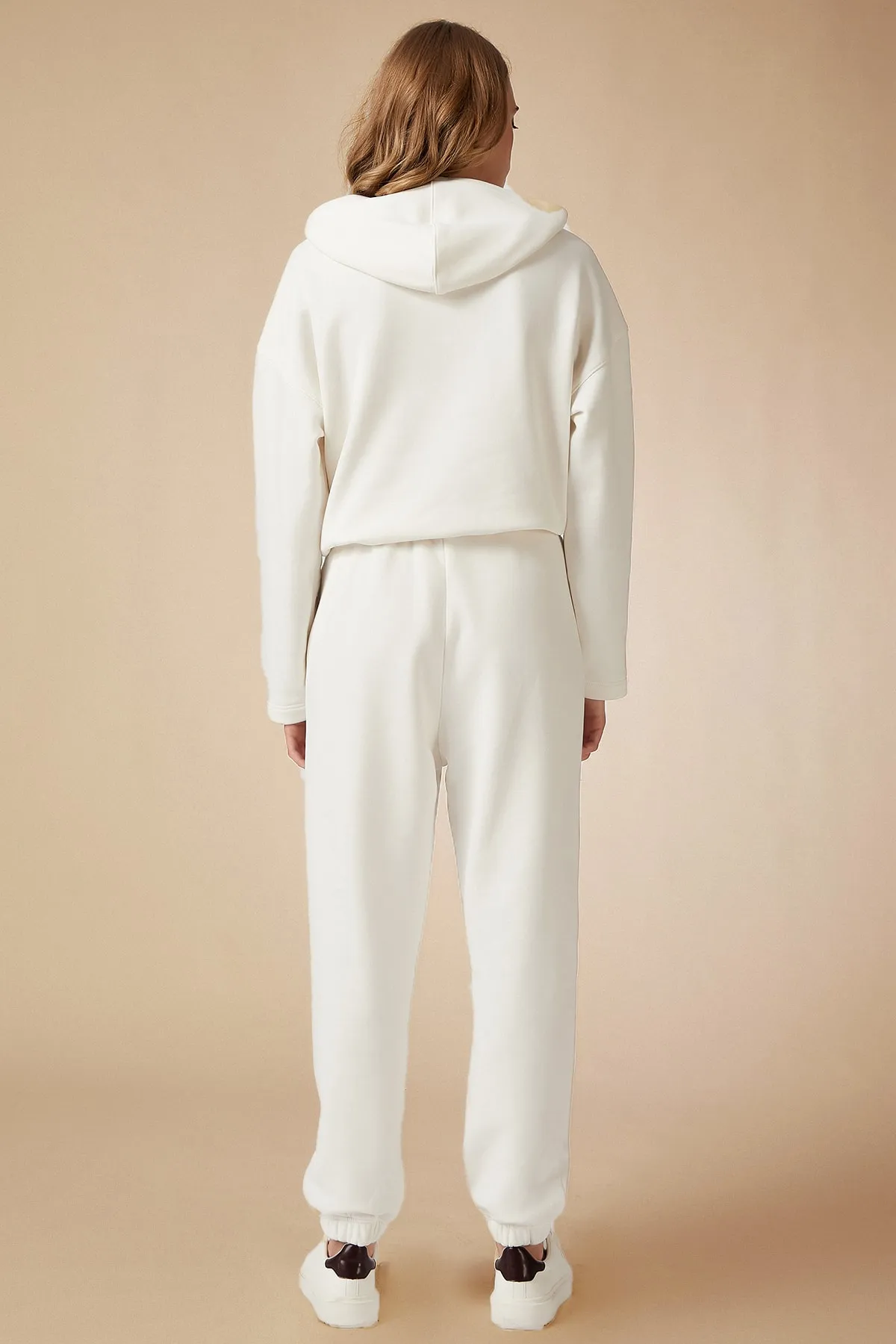 Happiness İstanbul  Trainingsanzug-Set aus ecrufarbenem Fleece mit Aufdruck für Damen DD00730