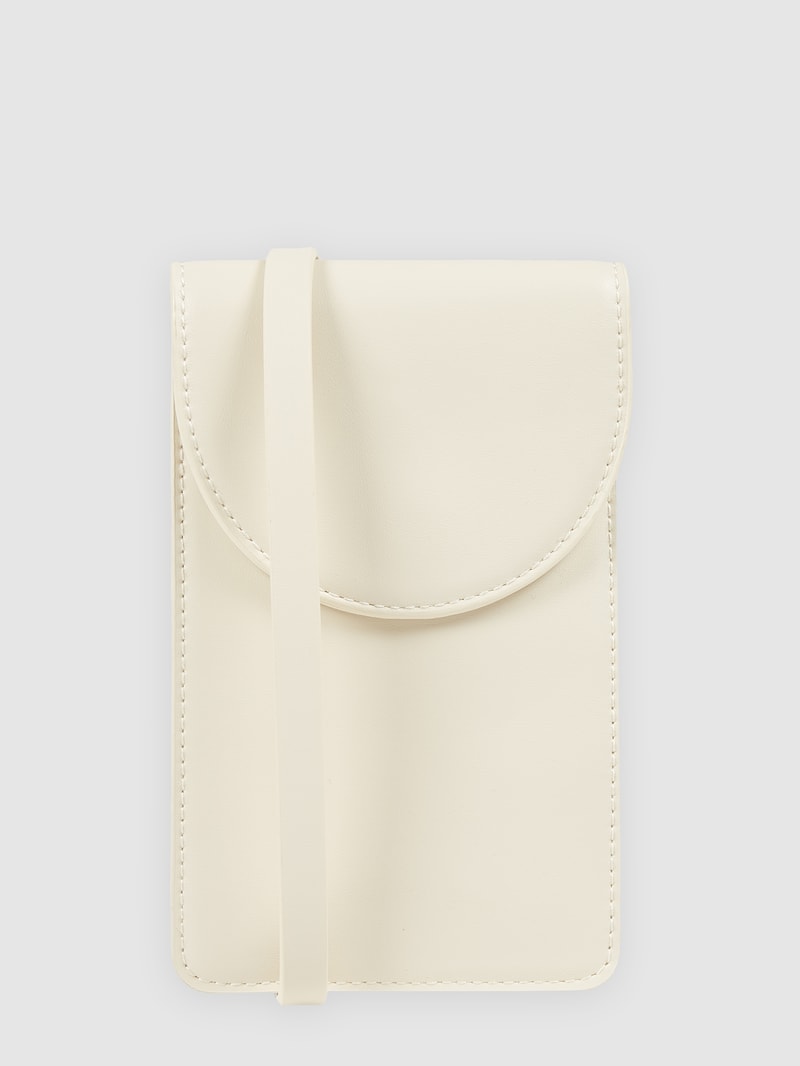 Handytasche in Leder-Optik in ecru