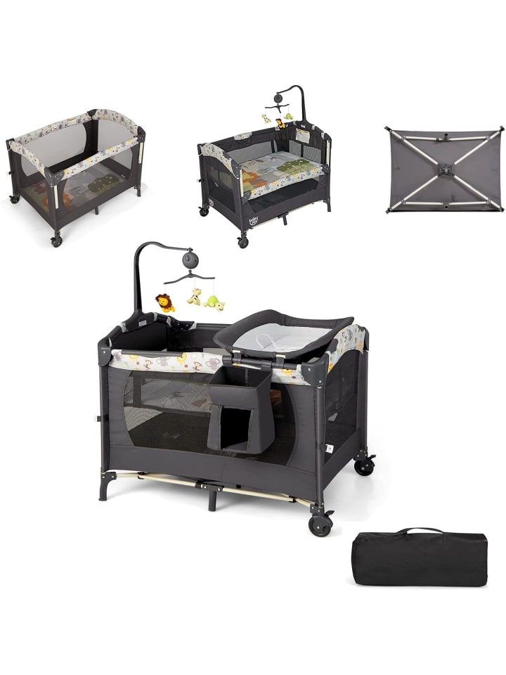 COSTWAY 4 in 1 Reisebett in Anthrazit günstig kaufen onesize