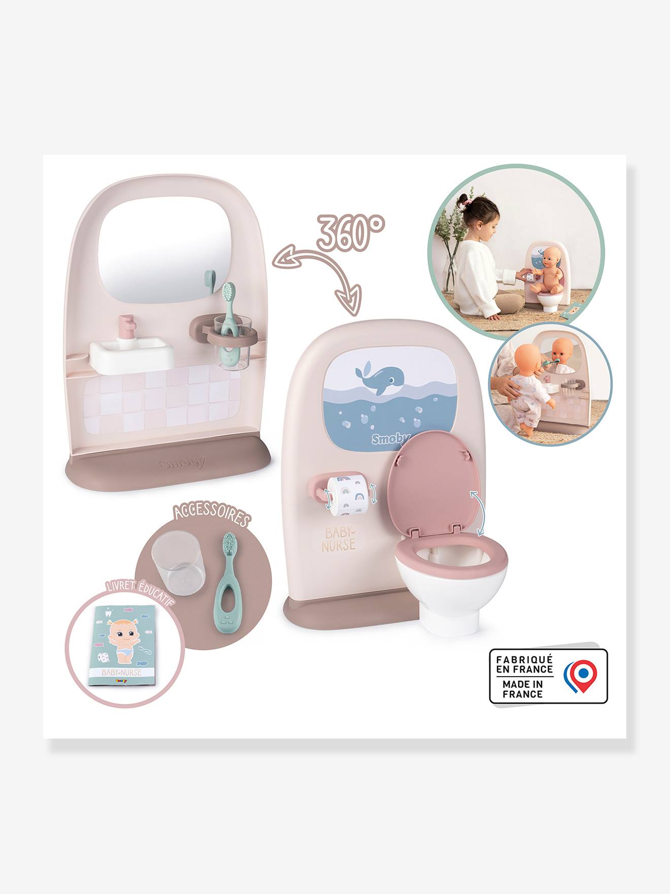 Smoby Toiletten-Spielset für Puppen Baby Nurse SMOBY - mehrfarbig