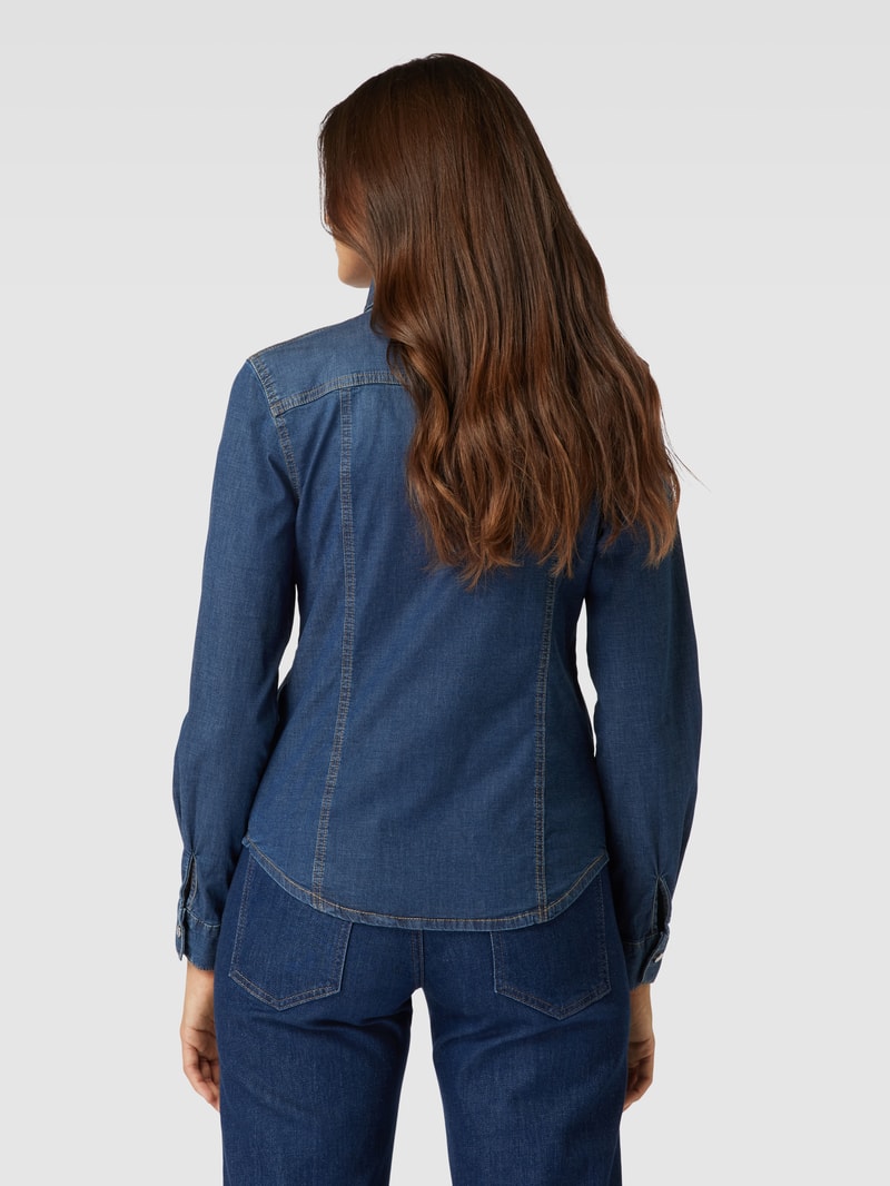 Hemdbluse aus Viskose in Denim-Optik in jeans
