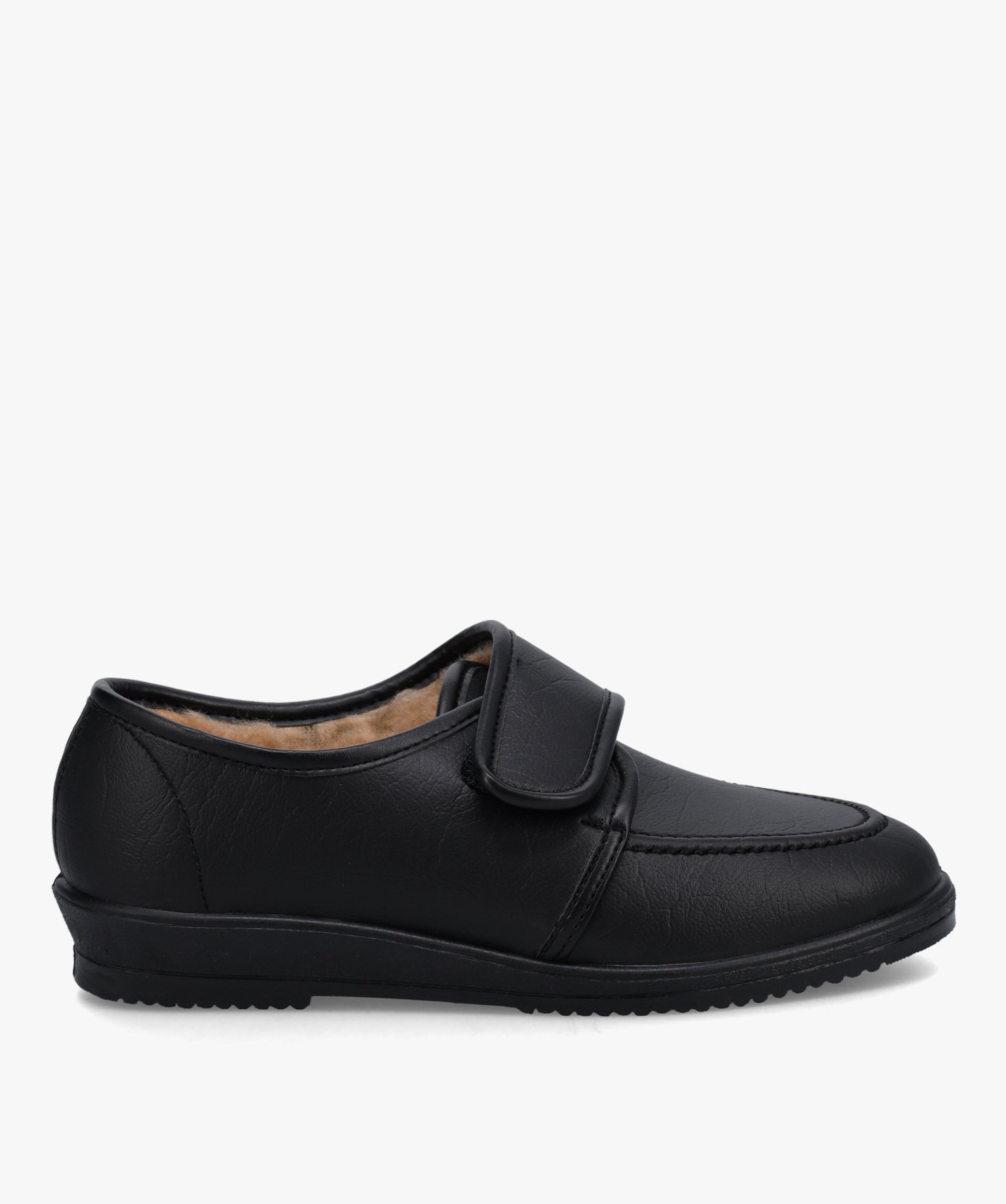 Derbies femme confort unis à doublure fourrée noir | GEMO