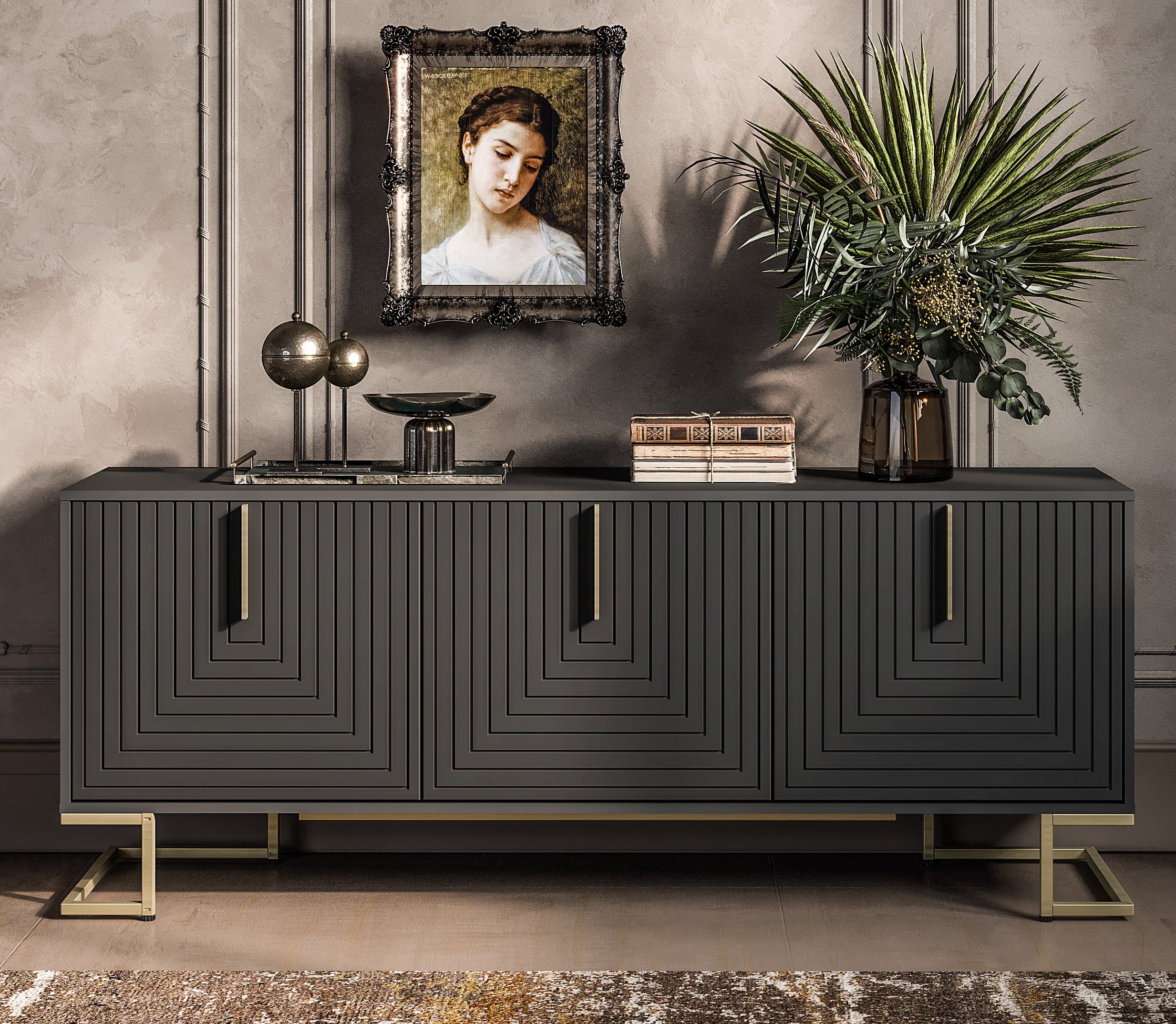 Swema Kommode Kommode Monte-Prado mit dekorative Fräsungen und Soft-Close-Funktion