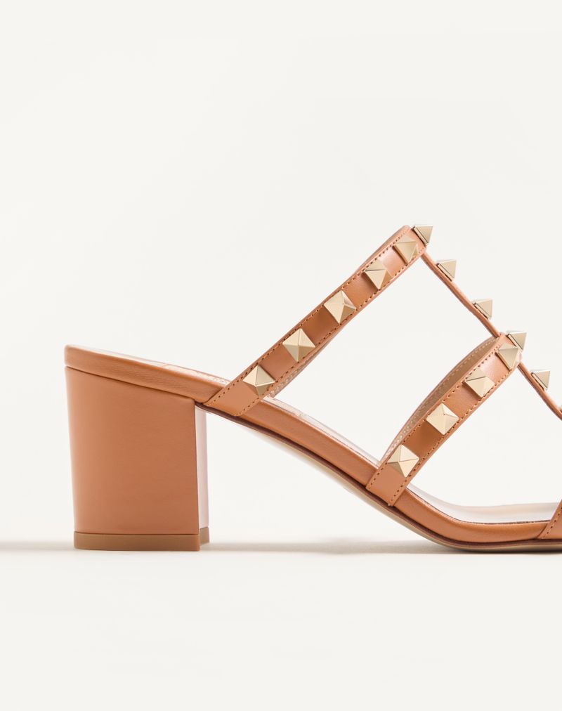Rockstud Calfskin Slider Sandal 60mm