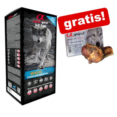 9 kg alpha spirit Semi-Moist Complete + 1 Stück Schinkenknochen halb gratis!