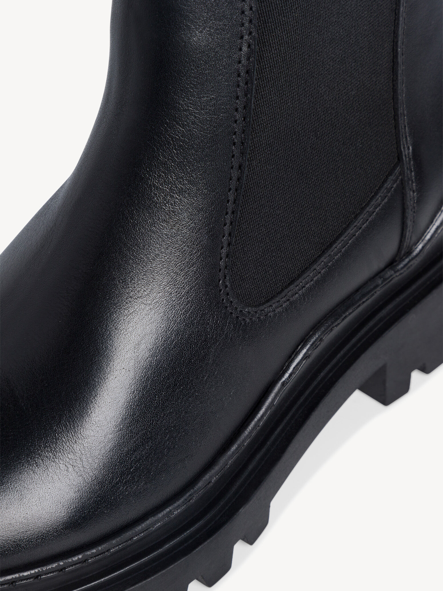 Bottine Chelsea en cuir - noir
