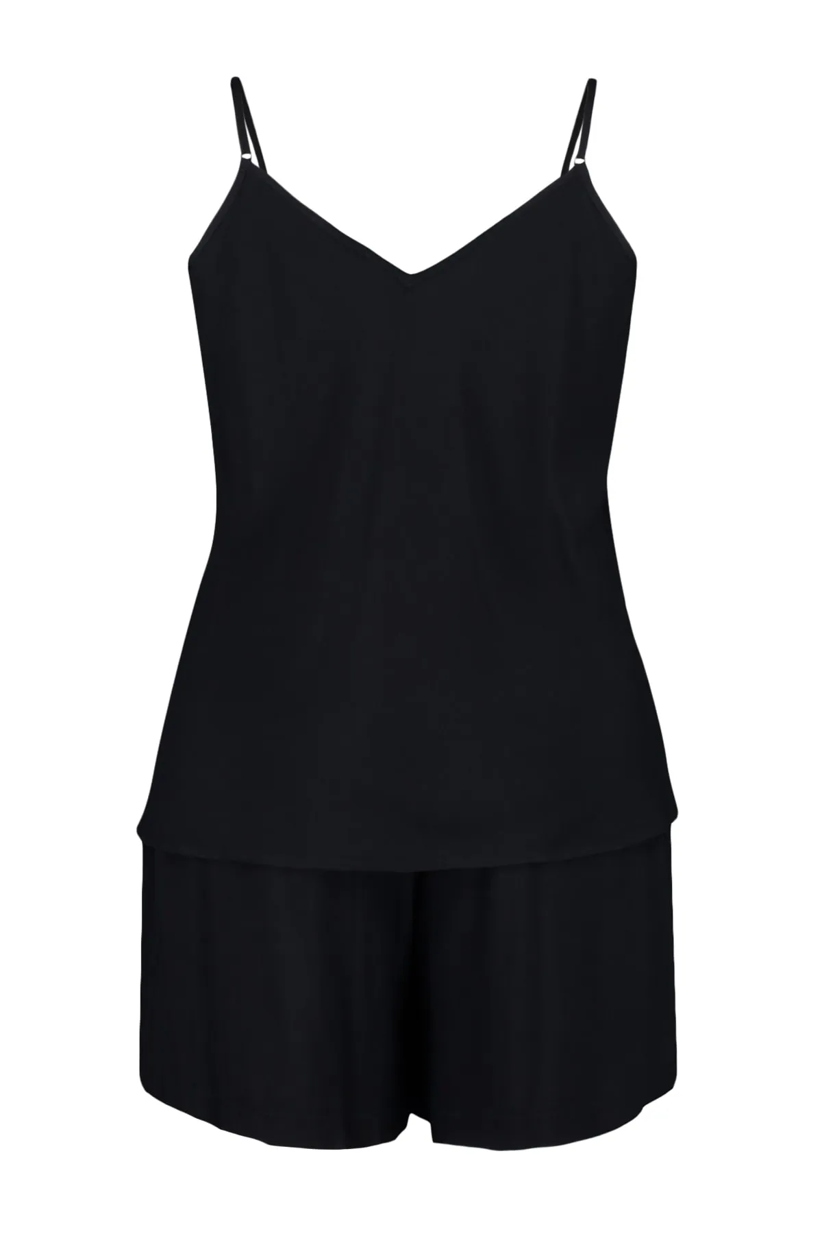Trendyol Curve  Pyjama-Set aus Viskosegewebe mit schwarzen Trägern TBBSS23AI00021