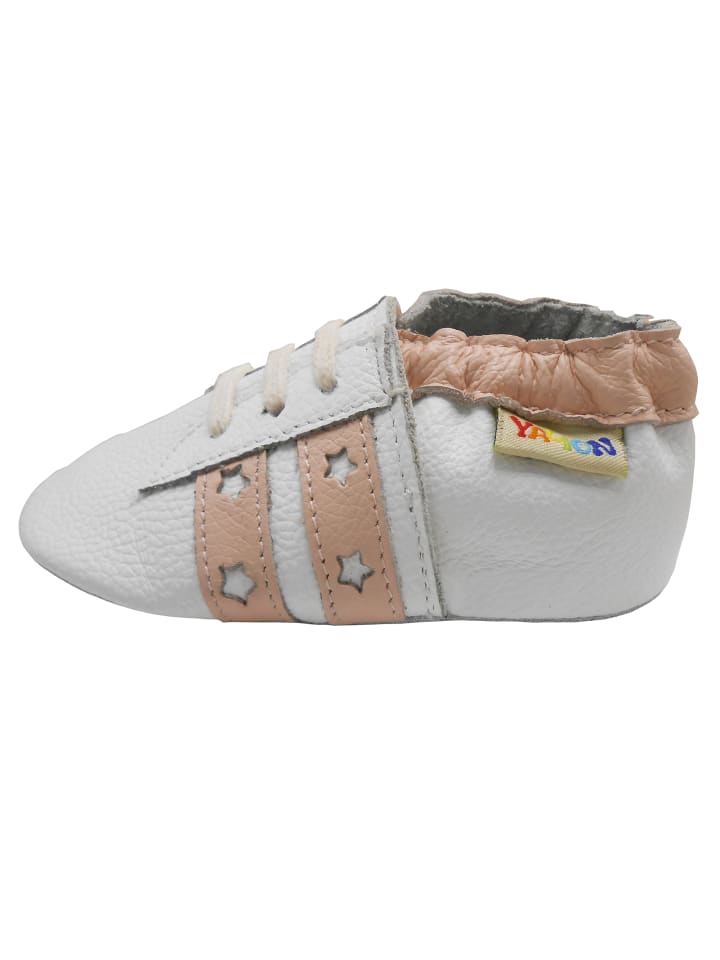 Yalion Leder-Krabbelschuhe in Weiß günstig kaufen