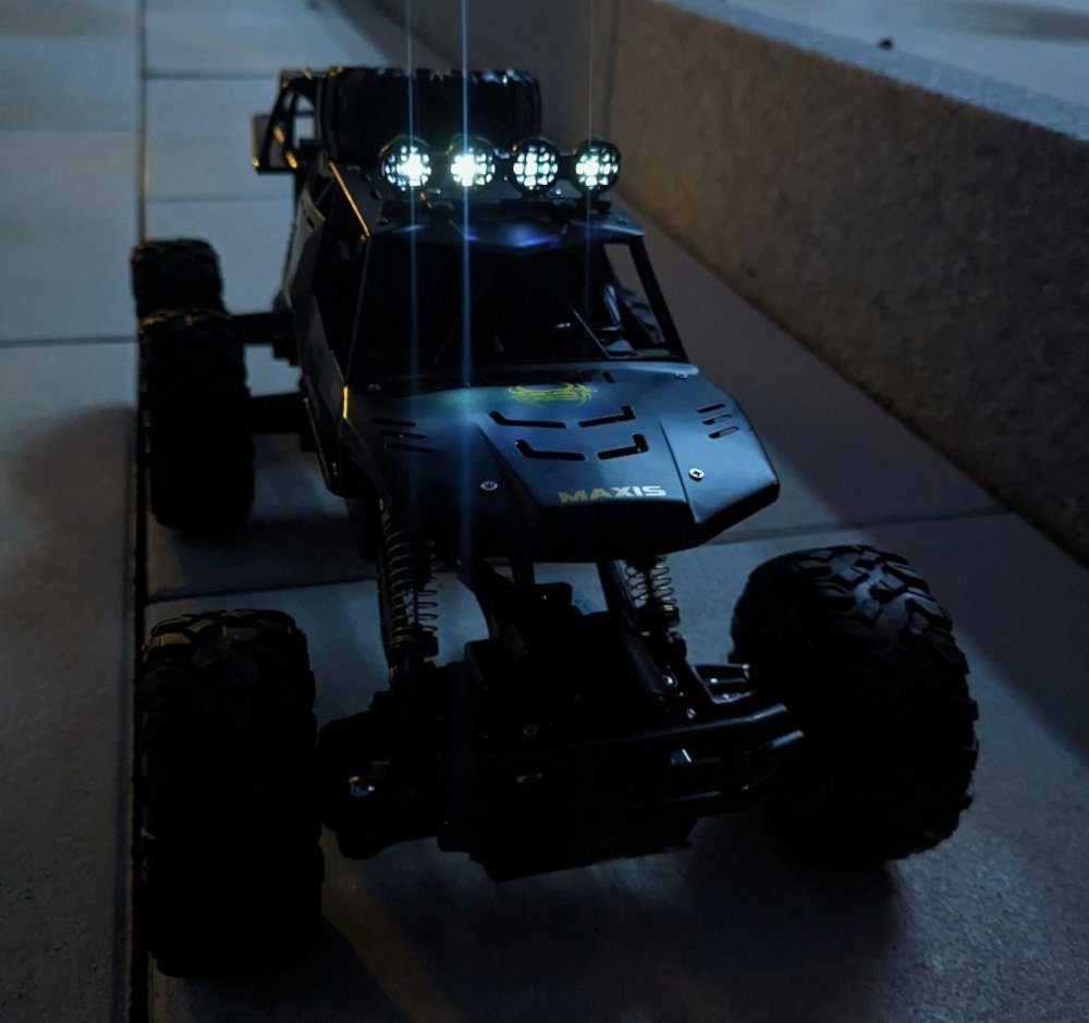 BruKa RC-Auto Robuster Geländewagen GEPARD mit LED-Scheinwerfern, Ferngesteuertes Auto mit 4x4 Allradantrieb, 52cm