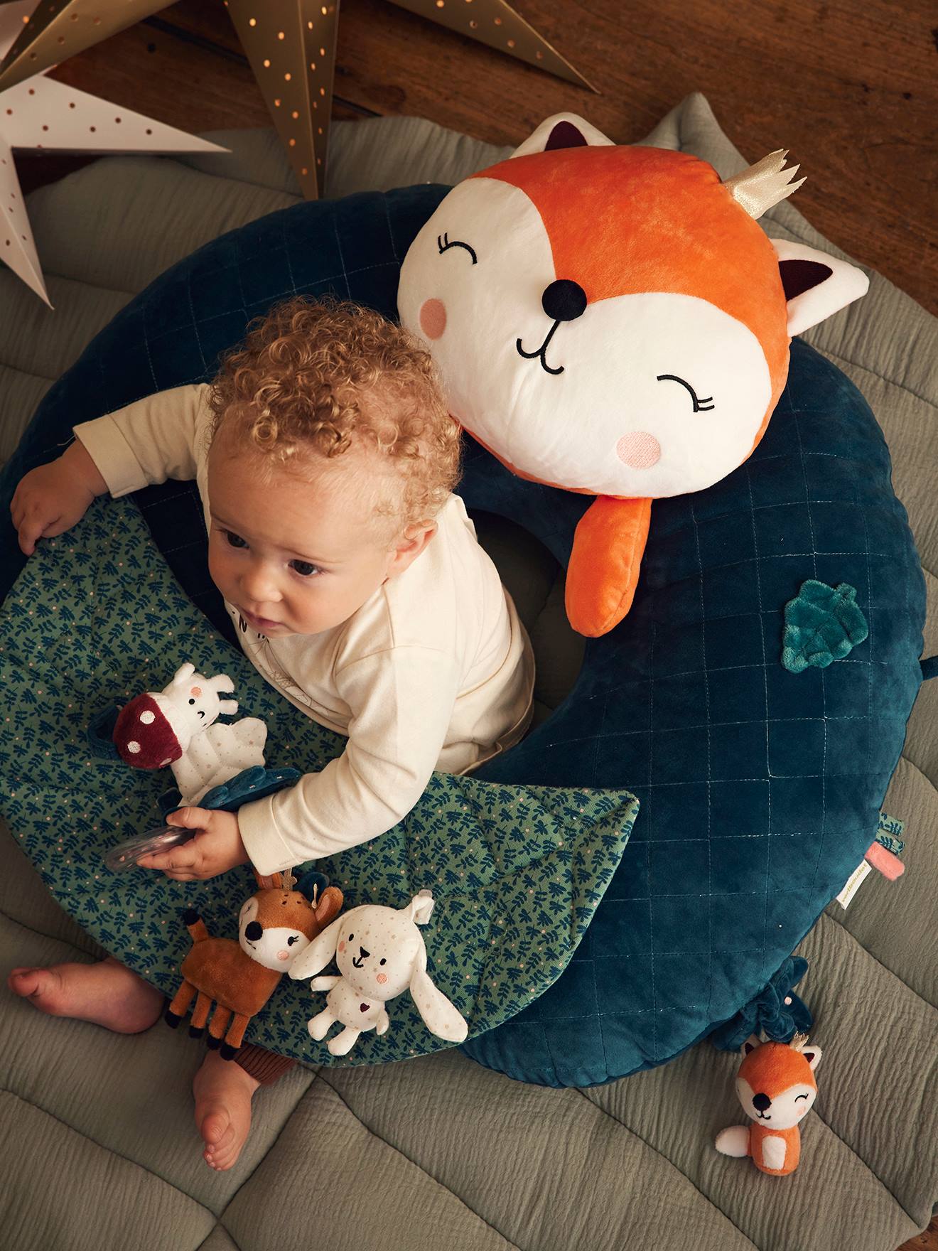 Coussin bébé des découvertes amis de la forêt
