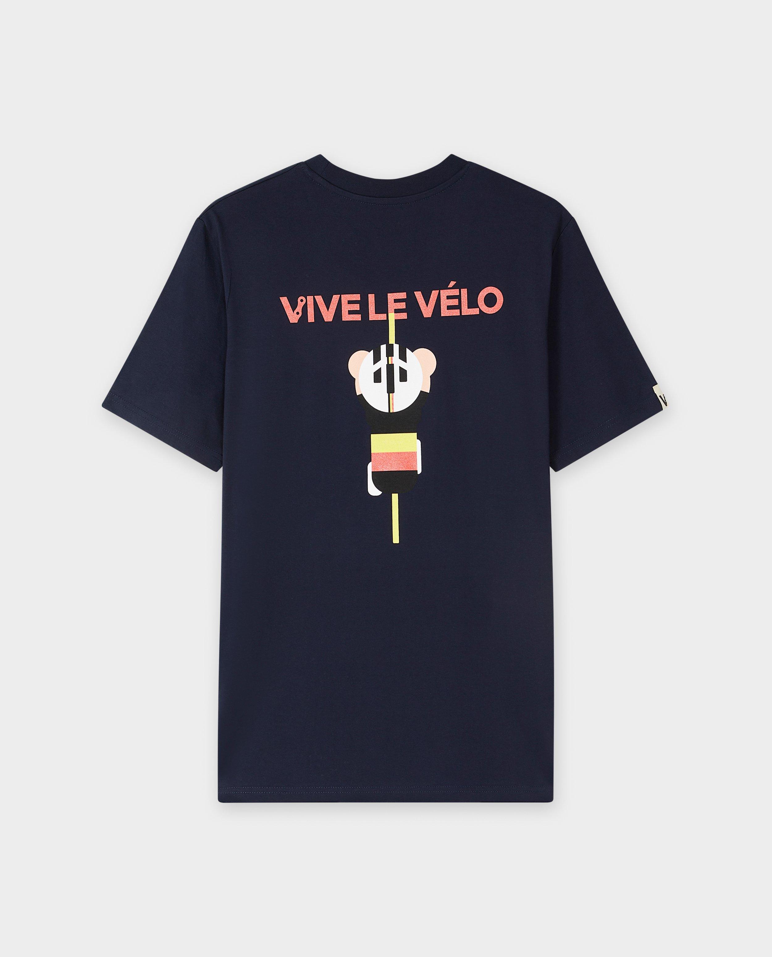 Vive le vélo póló sötétkék mintával