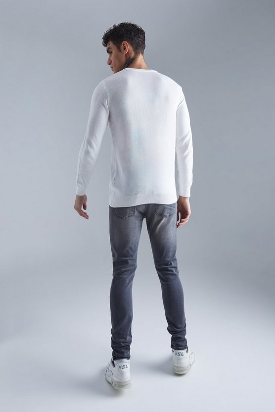 Langärmliger Rundhals-Pullover